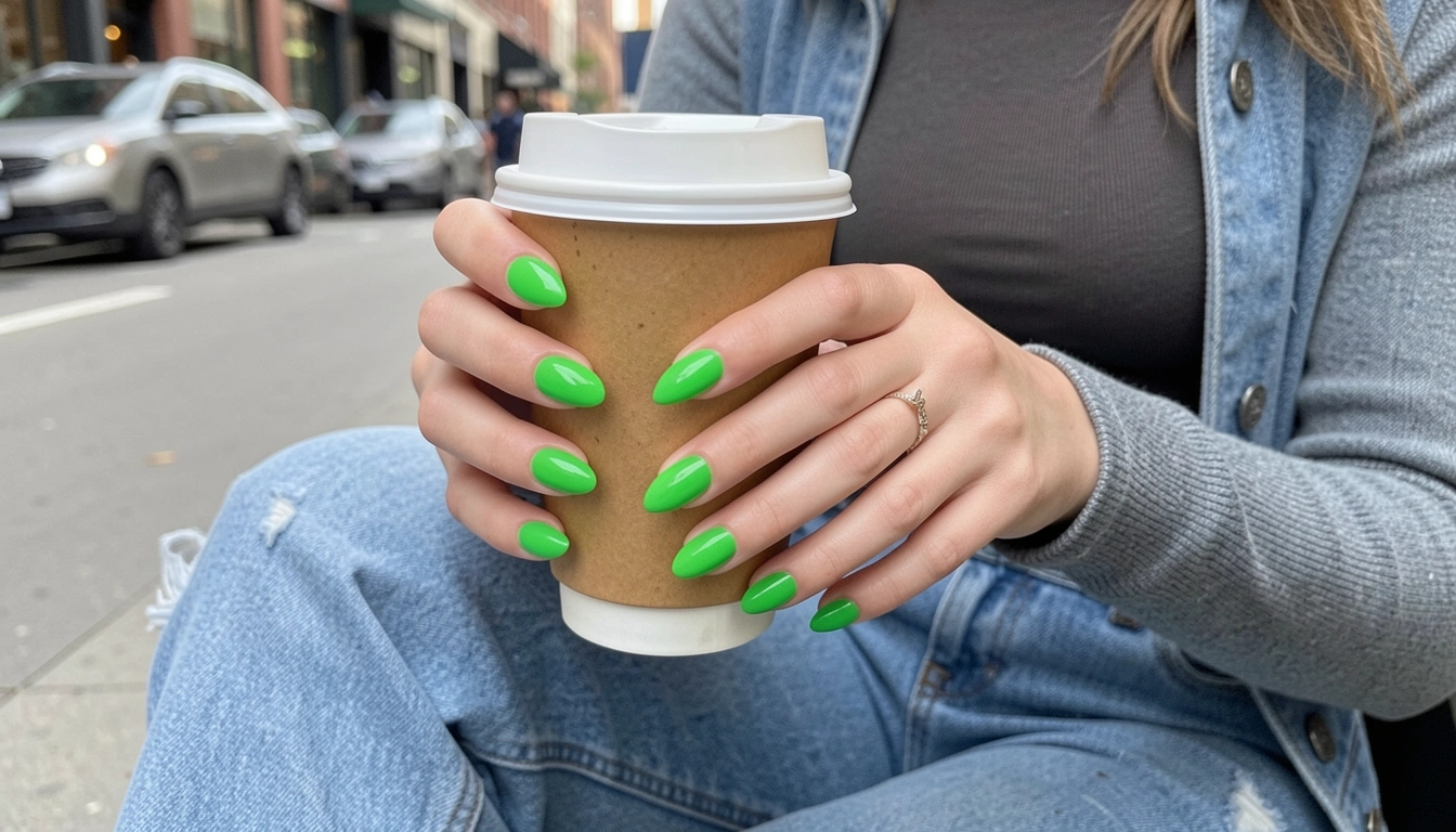 15 Bright Street Style Green Nails For Fresh Style