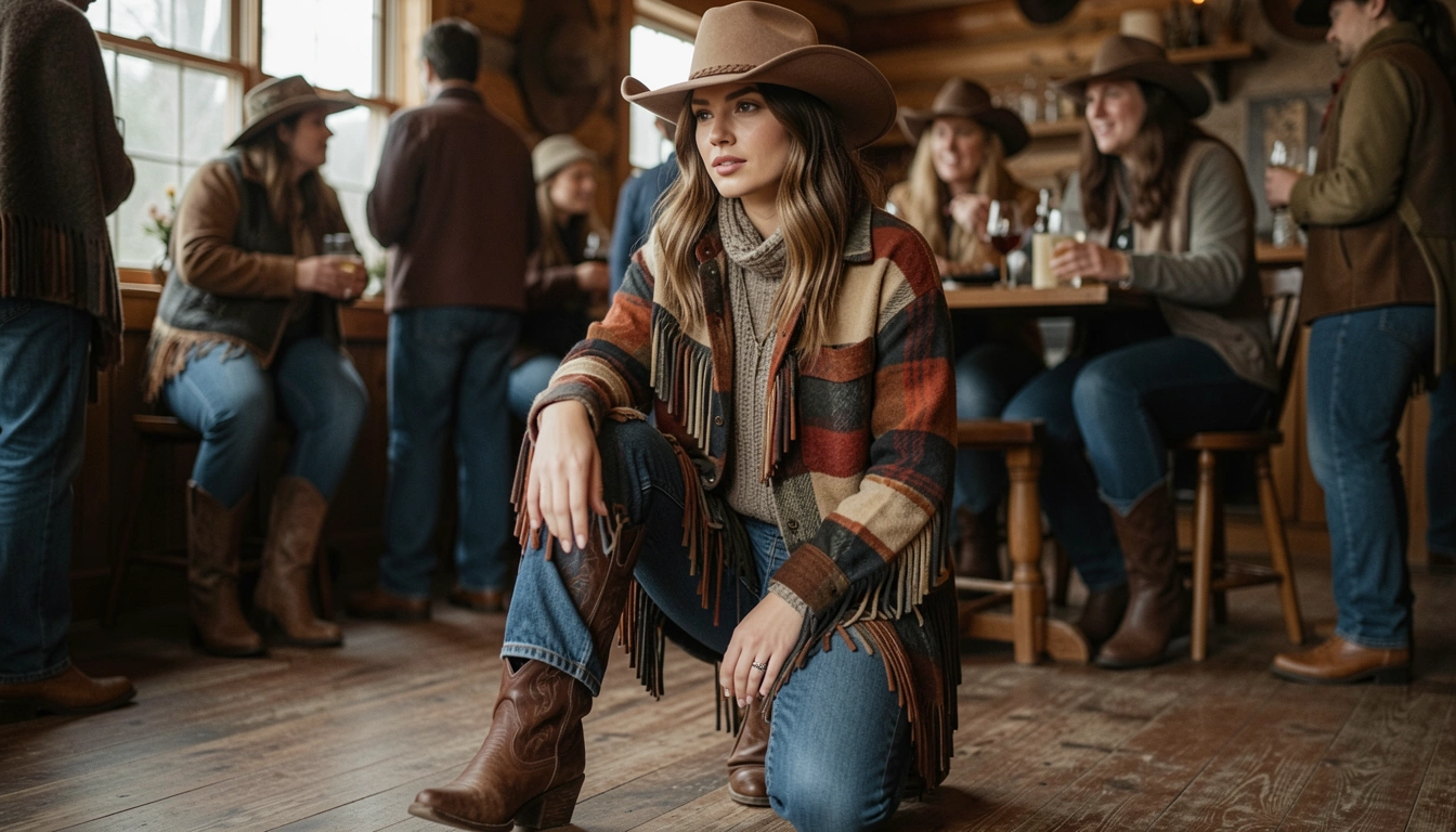 20 Warm Cowgirl Winter Party Outfits For Cozy Parties